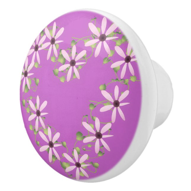 Floral Heart Ceramic Knob (Right)