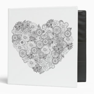 Floral Heart Doodle Binder