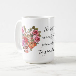 Floral heart, for 1st time grandma) coffee mug