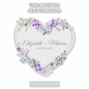Floral Heart in Purple for Welcome Guests Wedding