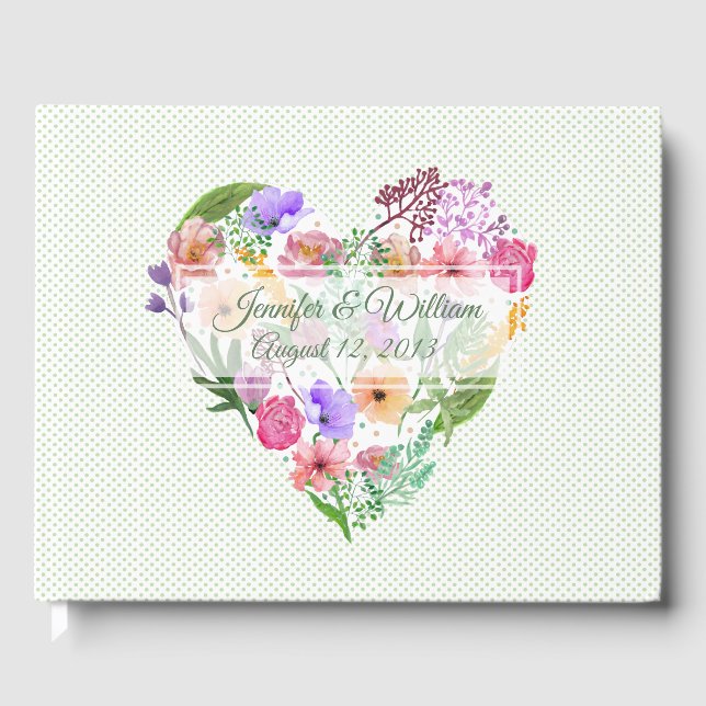 Floral Heart Mariage Livre d'invité (Recto)