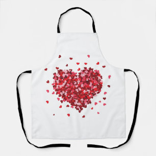 Floral Heart of love Valentines Day Apron