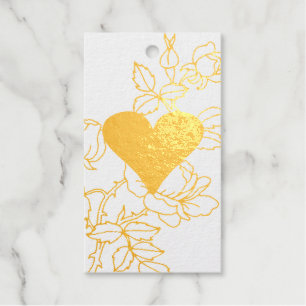 Floral Heart Personalized Foil Gift Tags