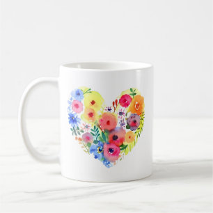 Floral Heart Personalized Grandma Coffee Mug