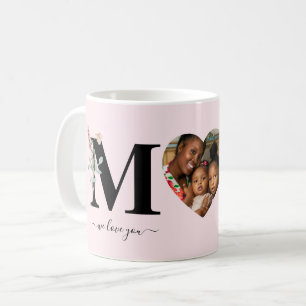 Floral Heart Photo We Love You Mom Mother's Day Coffee Mug
