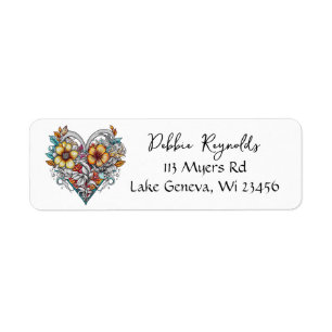 Floral Heart Romantic Personalized