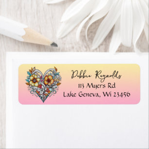 Floral Heart Romantic Personalized