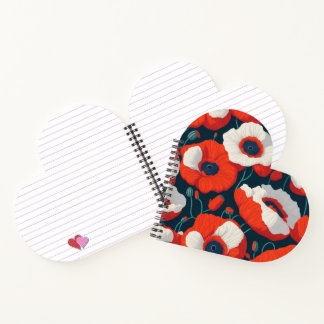 Floral Heart Shaped Spiral Bound Notebook