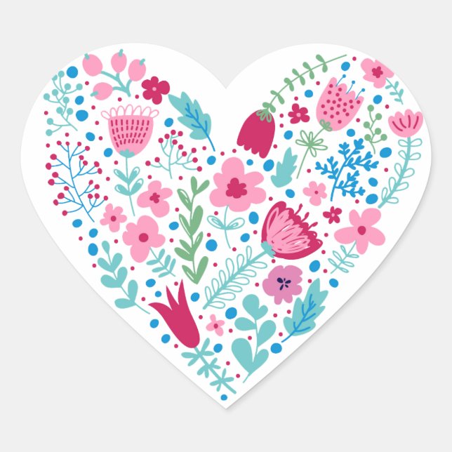 Floral Heart Sticker (Front)
