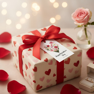 Floral Heart Valentine’s Day Gift Tag – Romantic W