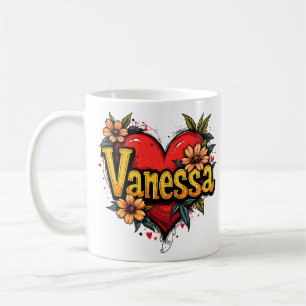 Floral Heart Vanessa 1 Coffee Mug