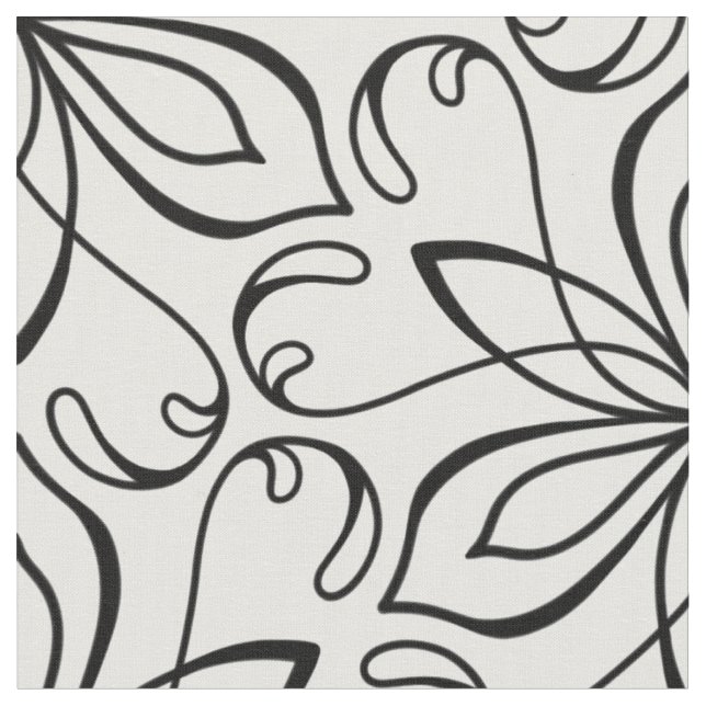 Floral Heart Vine Pattern Fabric (Close Up)
