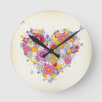 Floral heart with butterflies