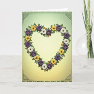 Floral Heart Wreath Card