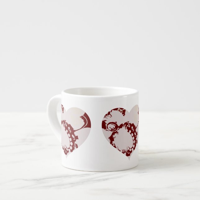 Floral Hearts Espresso Cup (Front Left)