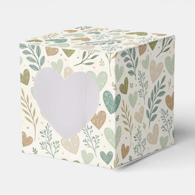 Floral Hearts Favor Box (Front Side)