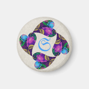 Floral Hearts Motif Magnet