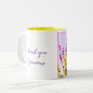 Floral Heather Gorse Butterfly Personalised Two-Tone Coffee Mug