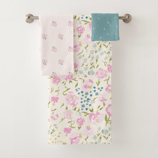 Floral Heaven 3 serviettes de bain set (En situation)