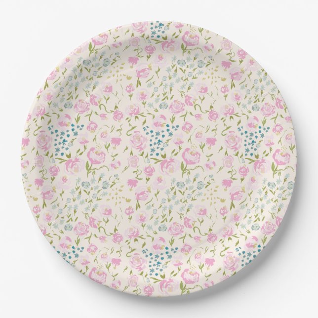 Floral Heaven Napkin Paper Plate (Front)