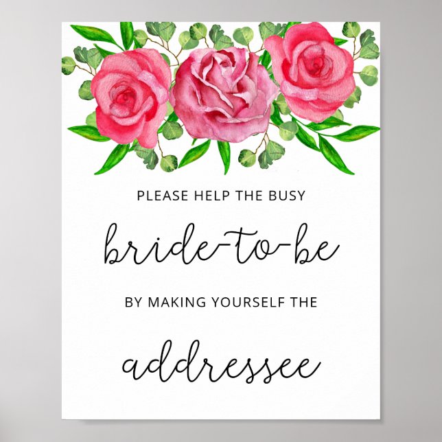 Floral help the busy bride Address Poster (Front)