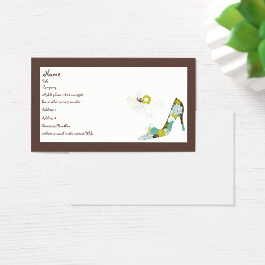 Floral High Heel Shoe Business Card