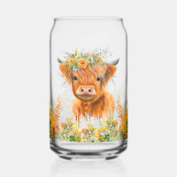 Floral Highland Cow