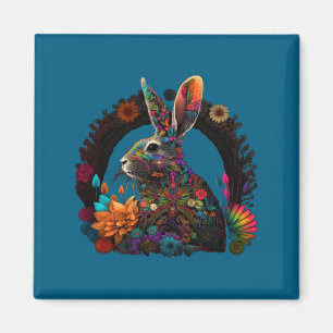 Floral Hippie Groovy Retro Easter Magnet