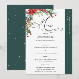 Floral hivernal rustique   Menu Mariage moderne