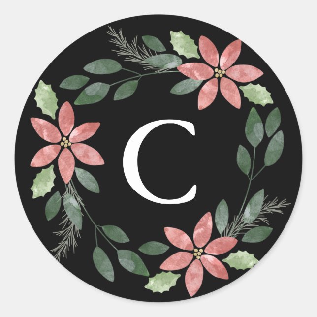 Floral Holiday Envelope Seal (Front)