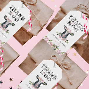 Floral Holy Cow Thank Moo Birthday Favour Gift Tags