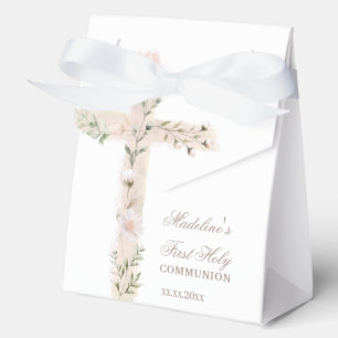 floral Holy cross First Communion Favor Box