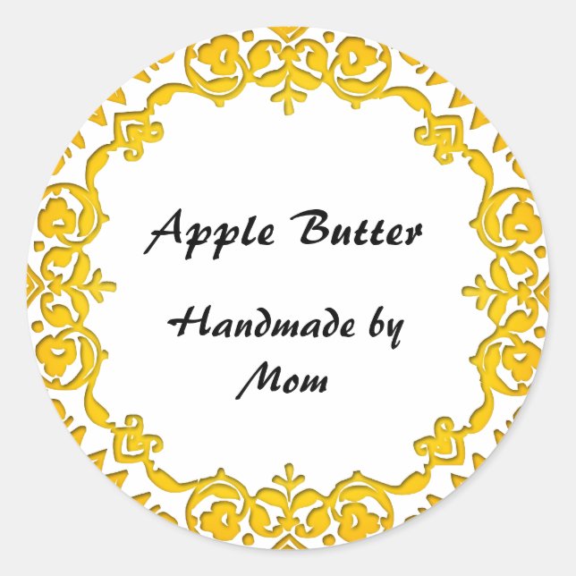 Floral Home Business Canning Soap Labels Yellow (Front)