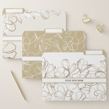 Floral Home Office Personalized File Folder Set