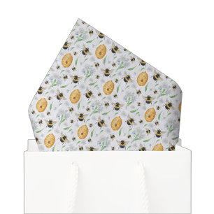 Floral Honey Bees Tissue Paper