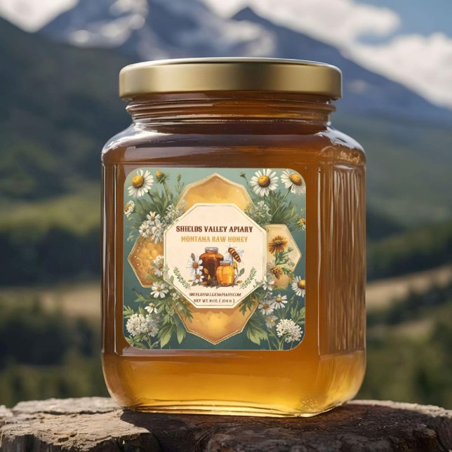 Floral Honey Jar Custom Label (Creator Uploaded)