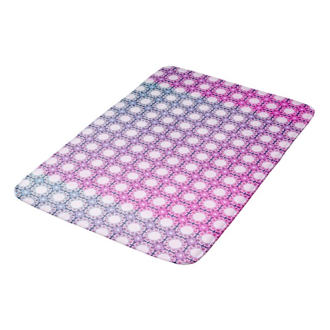Floral Honeycombs: Geometric Pattern of Intricate Bath Mat (Angled)