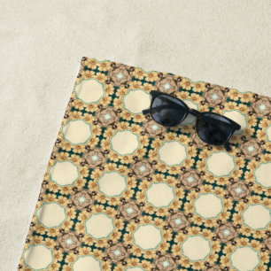 Floral Honeycombs: Geometric Pattern of Intricate Beach Towel