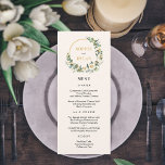 Floral Hoop EDITABLE COLOR Wedding Menu Card<br><div class="desc">Stylish menu card by © berryberrysweet . Printable digital files and matching items are available! Visit our website at berryberrysweet.com for stylish stationery designs and personalized gifts.</div>
