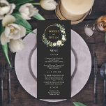 Floral Hoop EDITABLE COLOR Wedding Menu Card<br><div class="desc">Stylish menu card by © berryberrysweet . Printable digital files and matching items are available! Visit our website at berryberrysweet.com for stylish stationery designs and personalized gifts.</div>