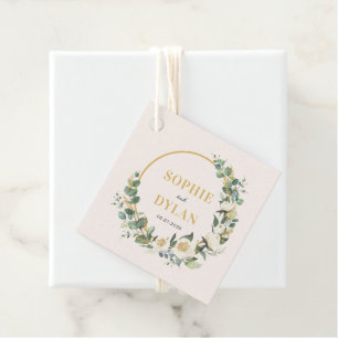 Floral Hoop Editable Colour Wedding Favour Tags