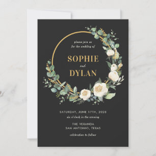Floral Hoop Editable Colour Wedding Invitation
