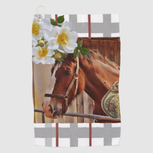 Floral Horse Golf Towel
