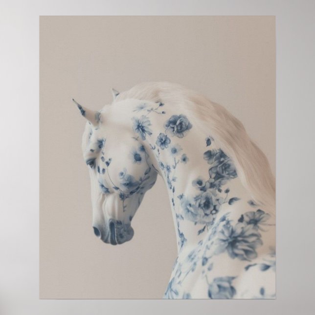 Floral Horse in Soft Pastels Poster (Front)