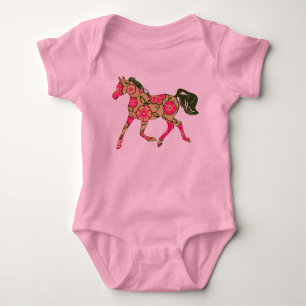 Floral Horse Infant Creeper