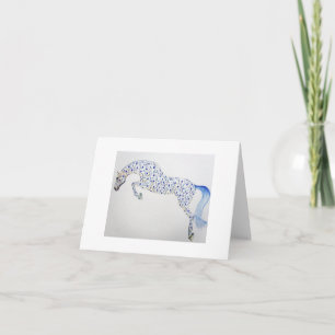 Floral Horse Jumping, Cara Grace Fine Art Note Card