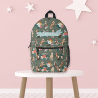 Floral Horse/Pony Pattern Sage Green Girl