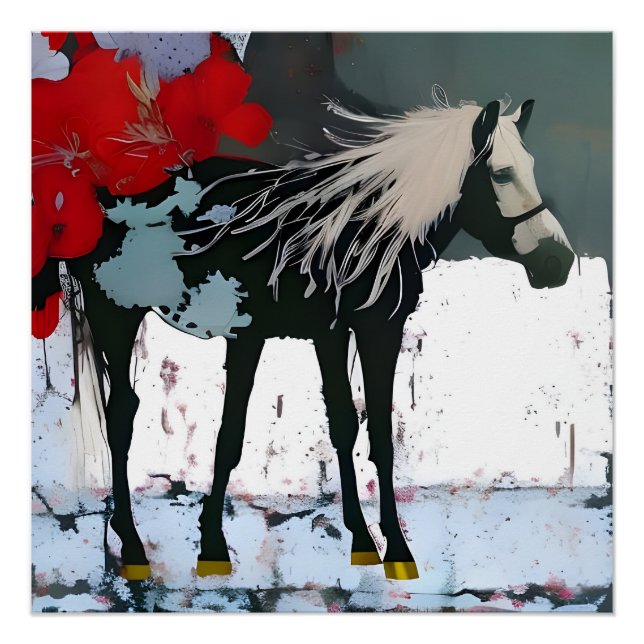 Floral Horse Poster (Front)