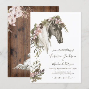 Floral Horse Ranch Faire-part de mariage