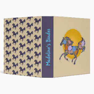 Floral Horse Silhouette_Purple Binder